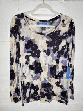 Simply Vera Vera Wang Women's Medium Shirt Top Flowerland Purple